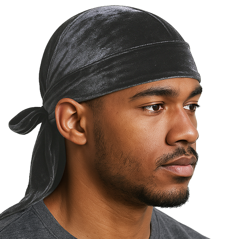 Grey Velvet Durag