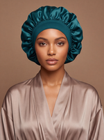 Teal Satin Bonnet