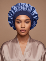 Blue Satin Bonnet