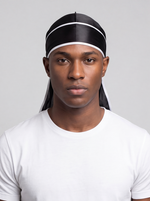 Black & White Satin Durag