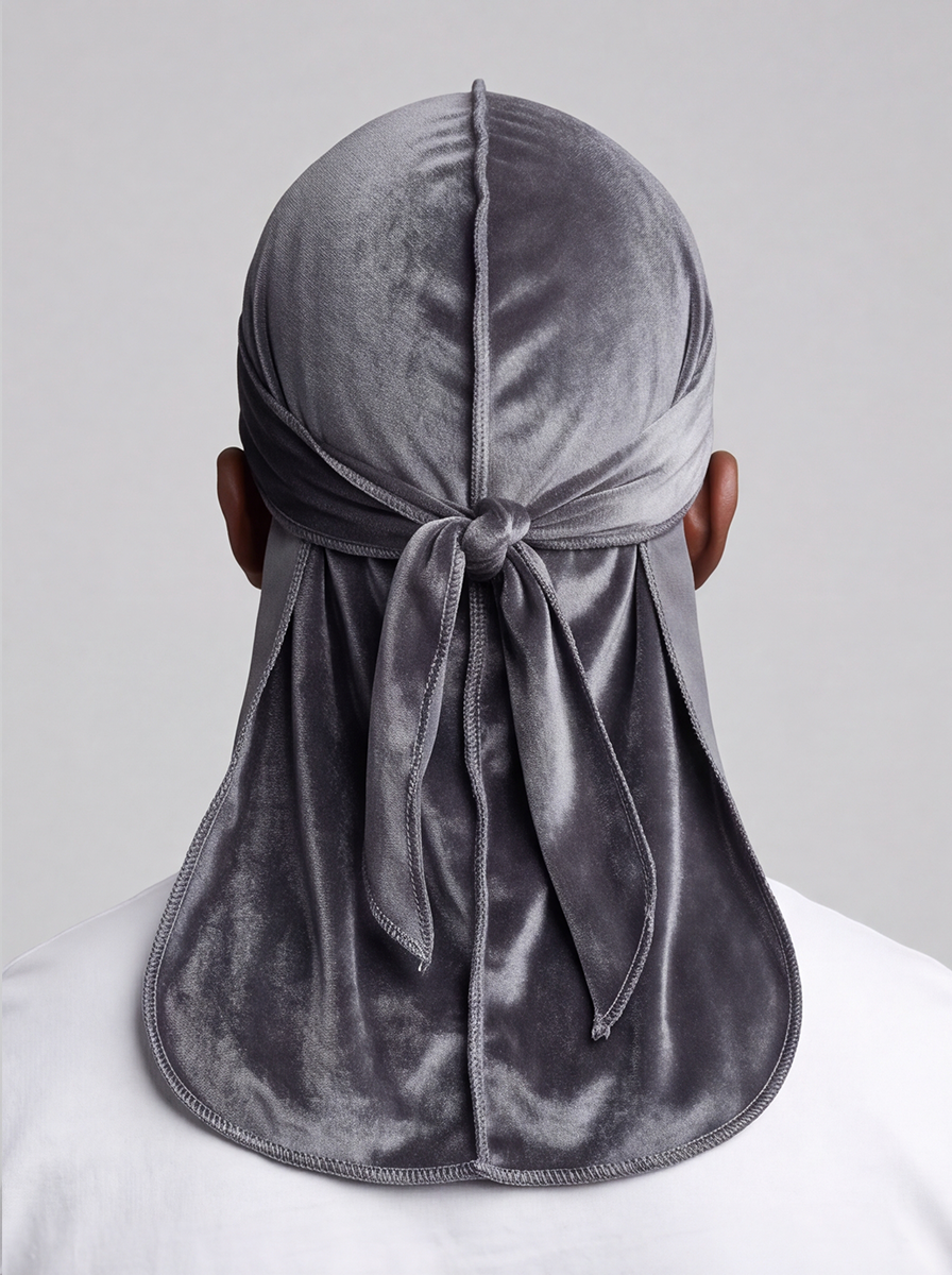 Grey Velvet Durag