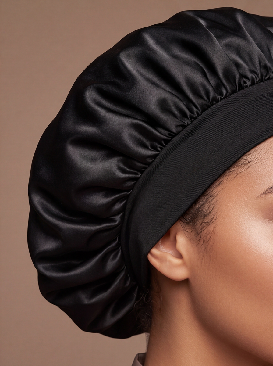Black Silky Bonnet