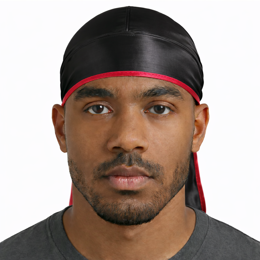 Black & Red Satin Durag