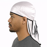 White & Black Satin Durag